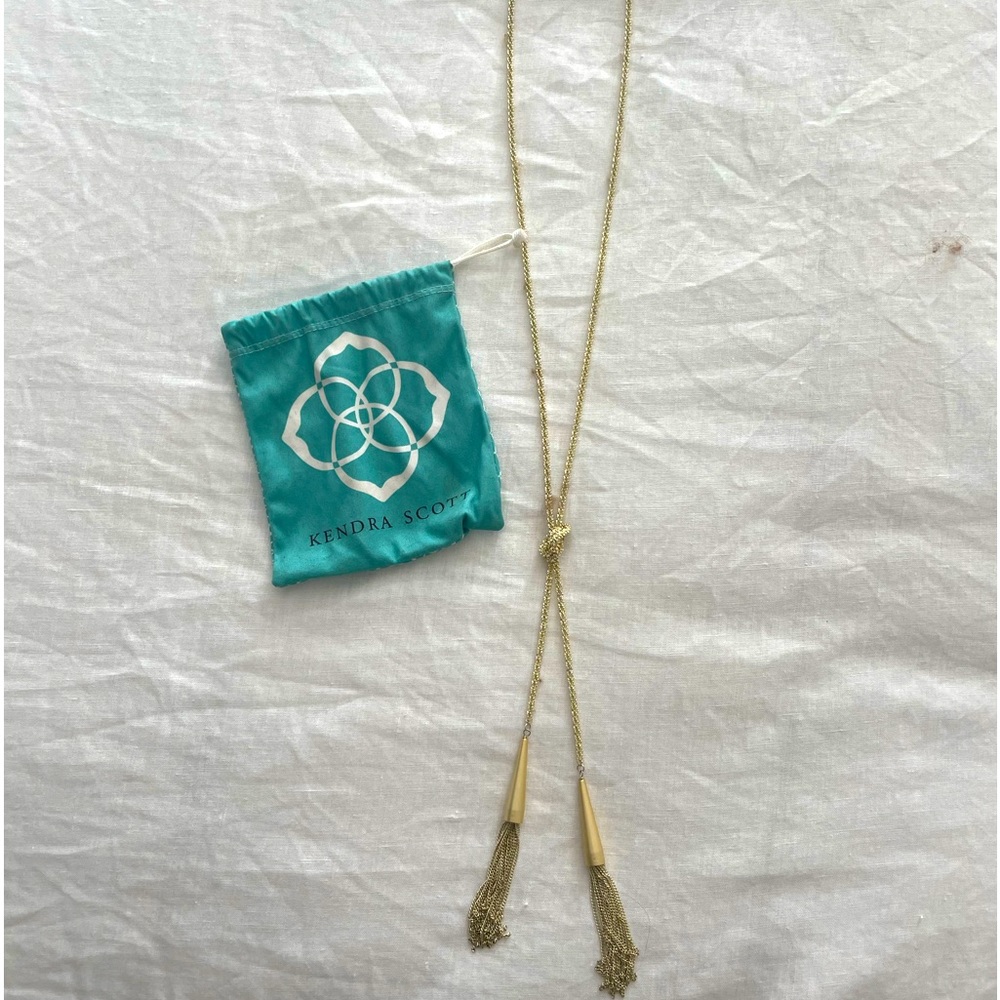 Kendra Scott gold adjustable necklace.